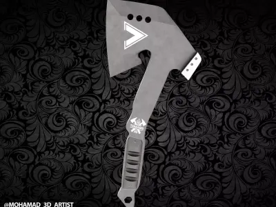 tactical axe Free low-poly 3D model