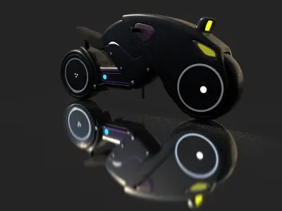 Motorcycle futuristic electric bike Free low-poly 3D model