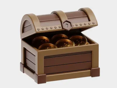 Treasure Chest Treasure box Low-poly 3D model