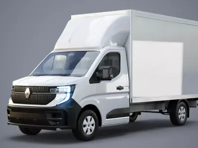 Renault Master 2025 Lift Gate Box Truck 3D Model Low-poly 3D model