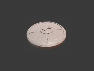 Scandinavian shield with rune Naudiz 3D print model