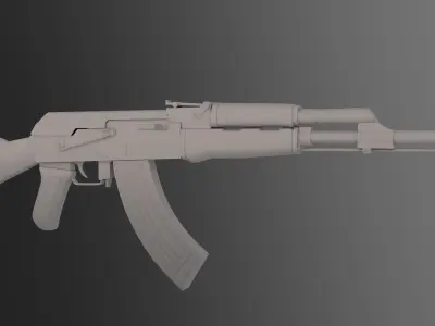 Weapon Rifle Kalashnikov AK-47 3D model