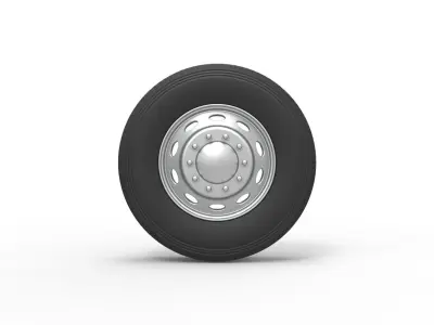 10 Oval Hole Front wheel of semi truck Scale 1 to 25 3D print model