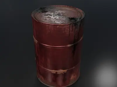 Rusty Oil Drum Free low-poly 3D model