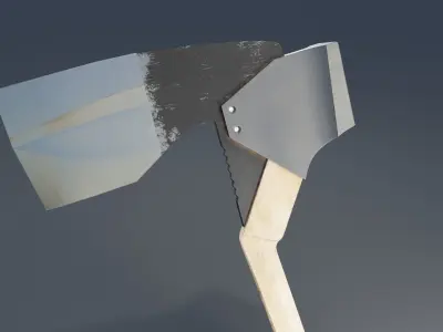 Battle axe Low-poly 3D model 15