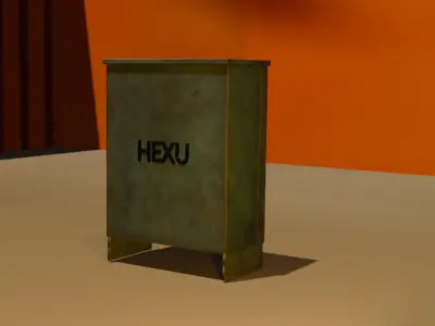 Industrial Utility Box Game Ready Low Poly 3D Model Low-poly 3D model