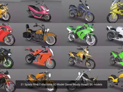 21 Sports Bike Collections 3D Model Game Ready Asset 3D Model Pack