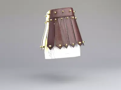 Roman Leather Pteruges Skirt with Studs Low-poly 3D model