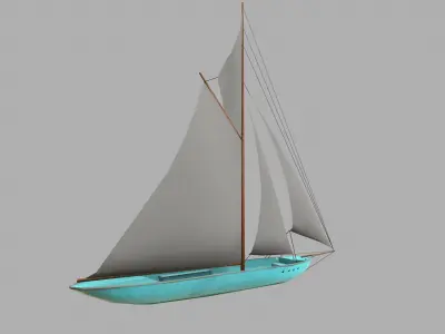 Sailboat Low-Poly PBR Low-poly 3D model