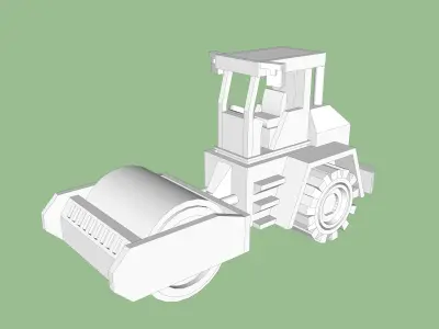 Construction Heavy Duty Road Roller by Outland Models Low-poly 3D model