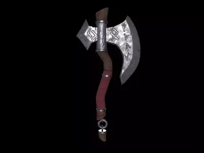 Stylized Battle Axe Low-poly 3D model purchase