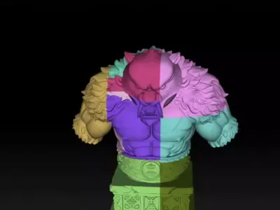 Tiger Tai lung Warrior Bust 9 Part Easy Assembly Kit 3D print model