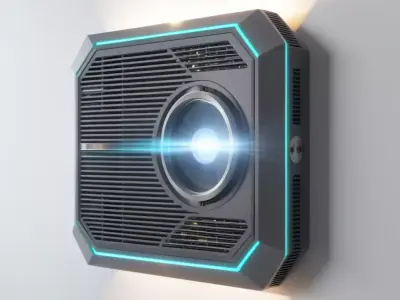 SciFi Wall Mounted Projector Device 3D model