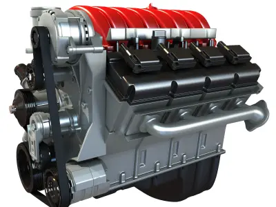 V8 Car Engine 3D model purchase