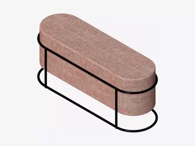 Furniture - Bench - Contemporary - Stackable - Type 1 Low-poly 3D model