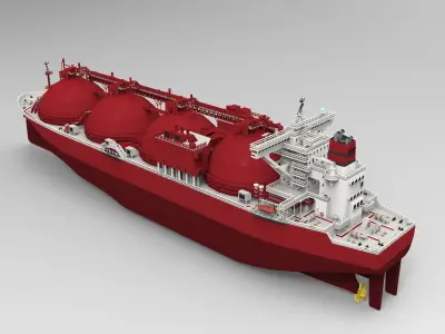 LNG Gas Carrier Low-poly Low-poly 3D model