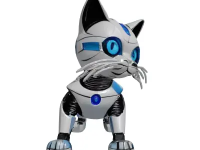 Cute SciFi Robotic Cat Model 3D model