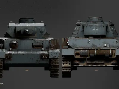 PanzerKampfWagen-IV ausf  Low-poly 3D model