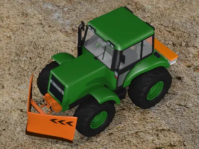 Tractor and Backhoe 3D model