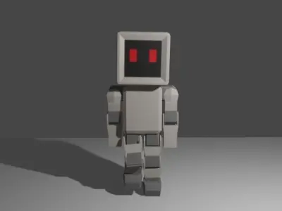 Small Robot PBR Free low-poly 3D model