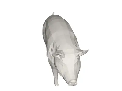 Pig- farm animal Low-poly 3D model