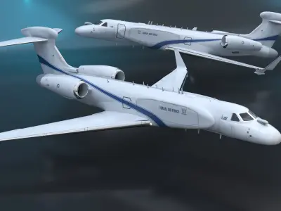 Electronic Surveillance Aircraft in Flight 3D model