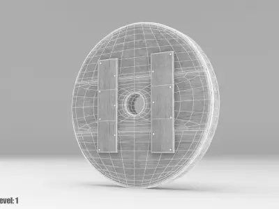 Solid Old Wooden Wheel Free low-poly 3D model