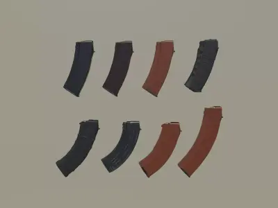 AK Magazine Pack Low-poly 3D model