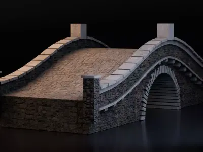 Medieval Bridge Low-poly 3D model purchase