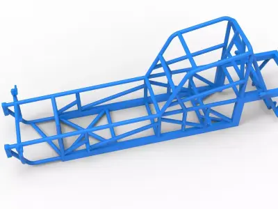 Frame of Vintage Dirt Modified stock car Version 4 Scale 1 to 25 3D print model