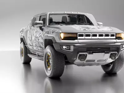 Hummer EV 2022 Rigged 3D Model  4K PBR  Blender 3D model