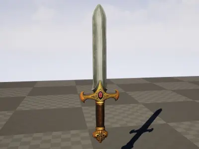 Steel Sword - Game Ready Weapon Low-poly 3D model