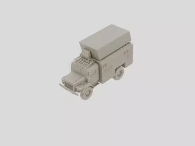 Retro Military Surveillance Truck for 3D print 3D model