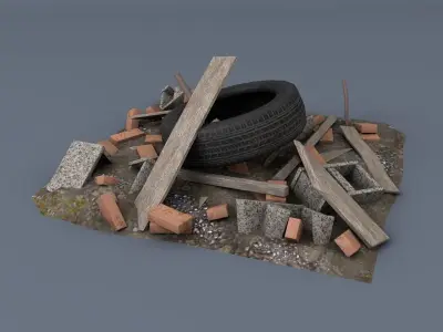 Scrap asset Low-poly 3D model