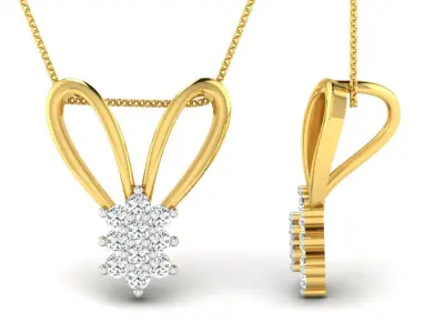 diamond jewelry earring pendent set for women 3D print model
