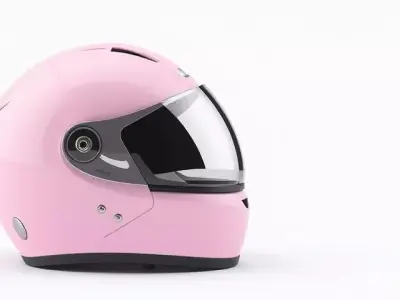 Pink Motorcycle Helmet model pack Low-poly 3D model