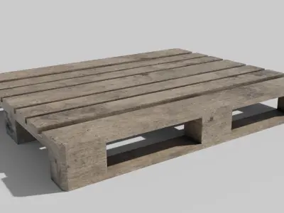 Wooden Pallet Low-poly 3D model 6