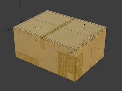 Delivery box cardboard Low-poly 3D model