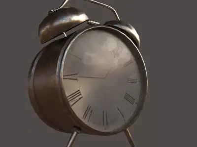 Old Alarm Clock Low Poly 3D model Free low-poly 3D model