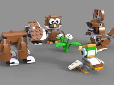 Lego Animals pack 1 3D model