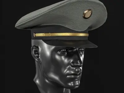 Army Officer Service Cap Package Low-poly 3D model