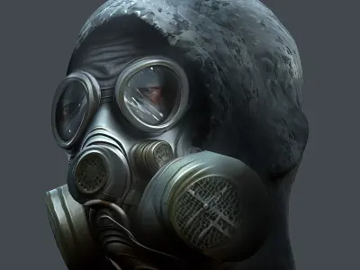 Gas mask helmet 3d model military combat Low-poly 3D mode Low-poly 3D model