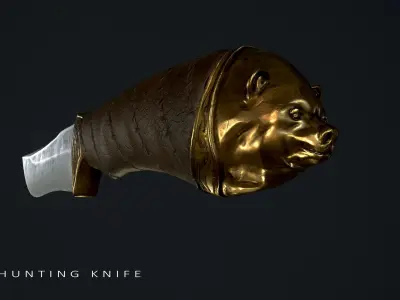 Hunting Knife BEAR Low-poly 3D model