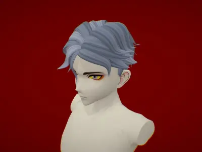 Anime Hair 5 Low-poly 3D model