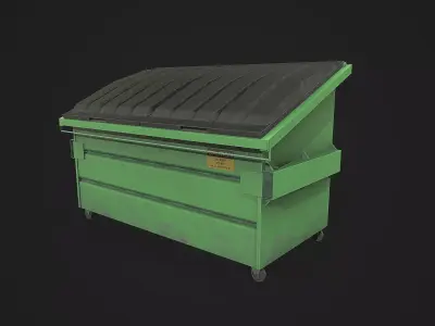 Dumpster PBR garbage bin Low-poly 3D model