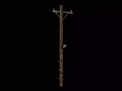 Power Pole - PBR Textured Low-poly 3D model