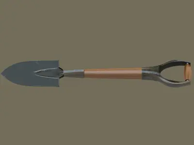 Short shovel Low-poly 3D model purchase