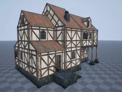 Medieval House 01 Low-poly 3D model