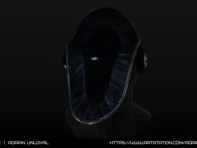 Sci-fi Deep-Dive Helmet Low-poly 3D model