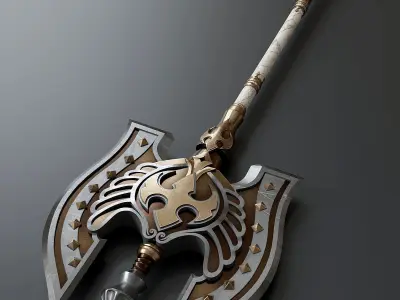 Fantasy Battle Ax 01 3D model